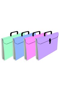 Paq/4 maletin fuelle fº acordeon 6 bolsas carton plastificado colores surtidos