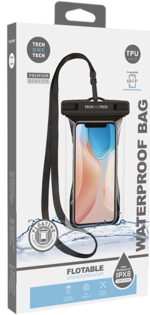 FUNDA IMPERMEABLE AL AGUA FLOTANTE TPU IPX8 NEGRA