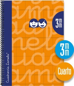 CUADERNO ESPIRAL 4º 80H 90G 3MM NARANJA CUADROVIA EXTRADURA