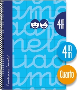CUADERNO ESPIRAL 4º 80H 90G 4MM AZUL CUADROVIA EXTRADURA