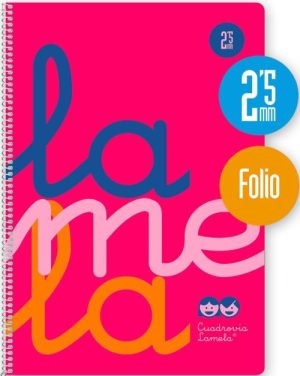 CUADERNO ESPIRAL Fº 80H 90G 2,5MM ROSA CUADROVIA PP.
