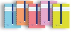 Paq/5 cuaderno espiral fº 80h 90g 3mm cuadrovia tapa polipropíleno colores surtidos eriggan