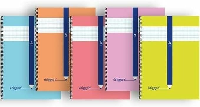 PAQ/10 CUADERNO ESPIRAL Fº 80H 70G 5MM CUADROVIA ERIGGAN