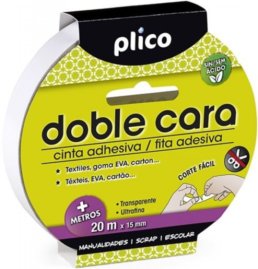 CINTA DOBLE CARA ADHESIVA 15MMX20M