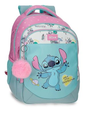 MOCHILA ADAPTABLE A CARRO 41CM STITCH LITTLE DESTRUCTION