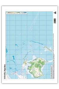 Paq/50 mapas oceania fisico mudos