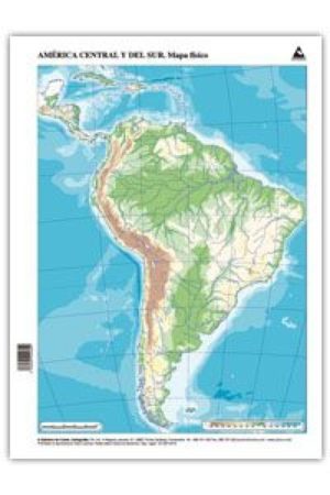 Paq/50 mapas suramerica fisico mudos