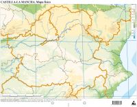 Paq/50 mapas castilla-mancha fisico mudos
