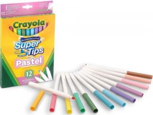 ESTUCHE 12 ROTULADORES SUPER PUNTA LAVABLES COLORES PASTEL