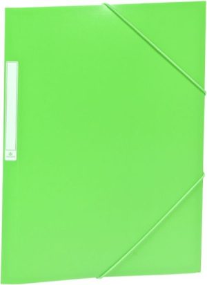 Paq/10 carpetas fº gomas solapas pp translúcido verde claro