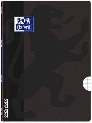 Paq/10 libreta openflex a4 48h. 90g. cuad.5x5 2 margenes preto capa plástico