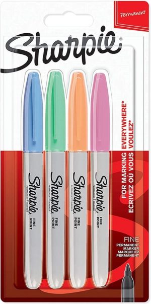 Estuche 4 rotuladores sharpie fino colores pastel permanentes