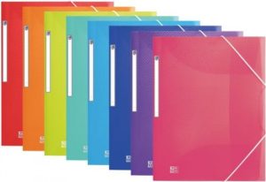 Paq/10 carpeta plástico A4+ gomas y solapas colores surtidos serie Urban