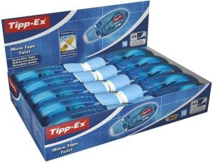 C/10 CINTA CORRECTORA TIPP-EX MICRO TAPE TWIST 5MMX8M color azul