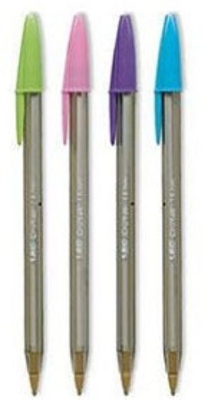 C/20 boligrafo bic cristal fashion colours large punta 1,6mm. colores surtidos