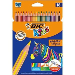 Estuche 18 lapices de colores Bic Kids Evolution Stripes