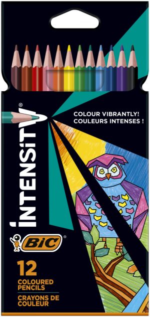 ESTUCHE 12 LAPICES COLORES TRIANGULARES BIC INTENSITY