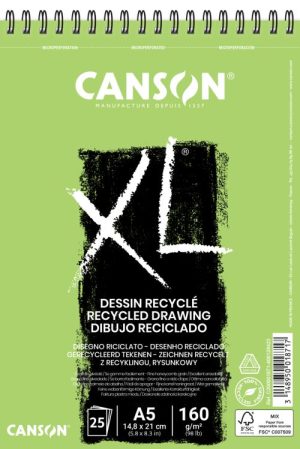 Bloc dibujo Canson XL reciclado A5 25 hojas 160 gramos