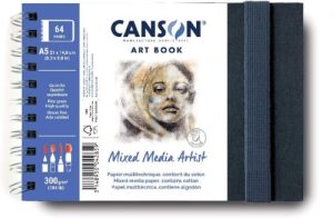 Cuaderno canson mix media artist 14,8x21 (paisaje) 28h 300g grano fino