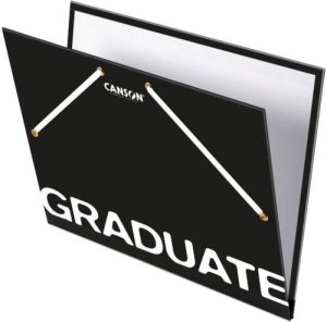 Carpeta dibujo carton con gomas 32x45cm canson graduate color negro
