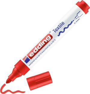 C/10 ROTULADOR EDDING 4500 TEXTIL COLOR ROJO 02