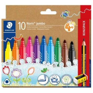 Estuche 10 rotulador triangular noris jumbo 328b colores