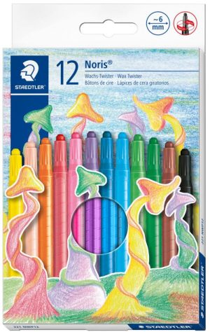 Estuche 12 lapices de cera giratorios noris ceras 221 colores surtidos