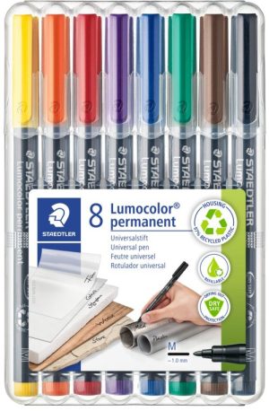 Estuche 8 rotuladores lumocolor 317 punta m colores surtidos