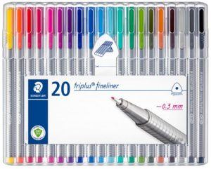 Estuche 20 rotuladores colores triplus fineliner 334