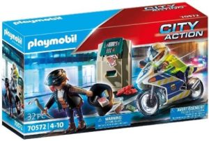 MOTO DE POLICIA PERSECUCION DE LADRON PLAYMOBIL