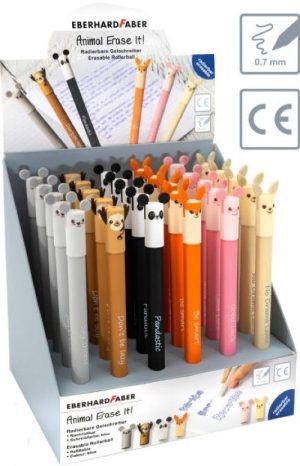 EXP 36 BOLIGRAFOS ROLLER GEL BORRABLE ANIMALES