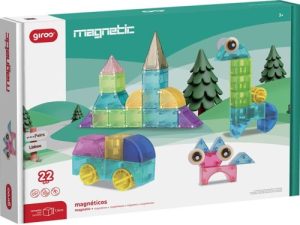 JUEGO MAGNETICO BLOQUES TRANSPARENTES 22 PIEZAS GIROS