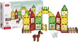 JUEGO MAGNETICO LA GRANJA 46 PIEZAS 6 MARCADORES GIROS