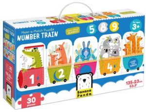 MAKE A MATCH PUZZLE NUMBER TRAIN +3 AÑOS