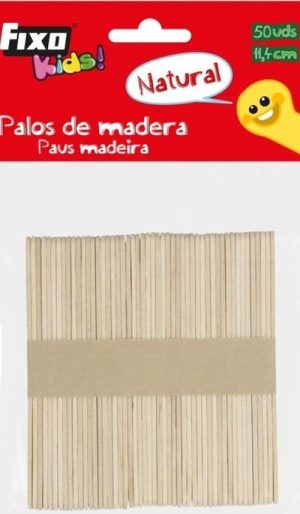 PAQ/50 PALOS MADERA NATURAL FINOS 11CM