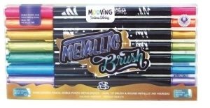 Estuche rotuladores metálizdos doble punta colores surtidos