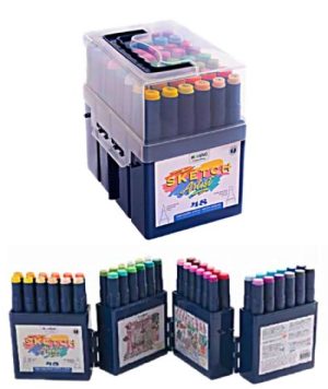 Estuche 48 marcadores sketch doble punta coloring