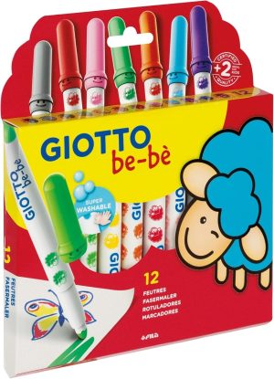 ESTUCHE 12 SUPER ROTULADORES GIOTTO BE-BE COLORES SURTIDOS
