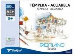 Minipack 6 + 2 laminas gratis acuarela a4+ 350g fabriano scuola