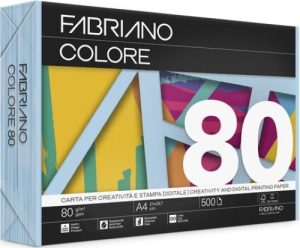 PAQUETE A4 500H 80G FABRIANO COLORE AZUL PASTEL