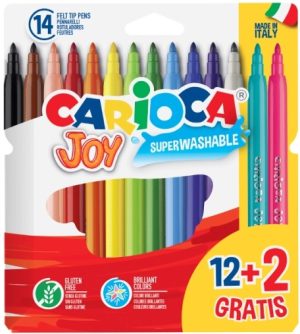 Estuche 12+2 rotuladores carioca joy punta fina superlavable