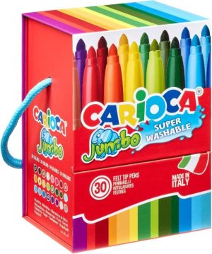 Caja 30 rotuladores carioca jumbo superlavables colores surtidos