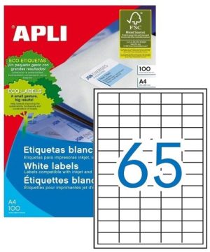 C/100 HOJAS ETIQUETAS FT/IM 38X21,2 APLI CANTOS RECTOS
