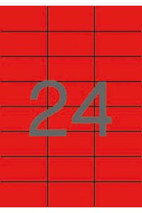 C/20 hojas etiquetas color rojo ft/im 70x37 apli