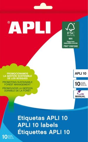 BLISTER 10 MINI BOLSAS ETIQUETAS ADHESIVAS 105X149 APLI