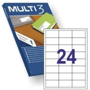 C/100 HOJAS ETIQUETAS FT/IM 64,6X33,8 MULTI3 CANTOS RECTOS