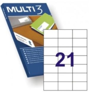 C/100 HOJAS ETIQUETAS FT/IM 70X42,4 MULTI3 CANTOS RECTOS