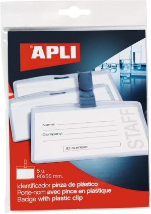 BOLSA 5 IDENTIFICADOR CON PINZA DE PLASTICO 100X72 MM