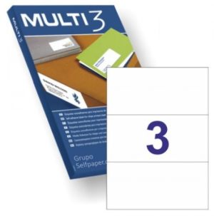 C/100 HOJAS ETIQUETAS FT/IM 210X99 MULTI3 CANTOS RECTOS