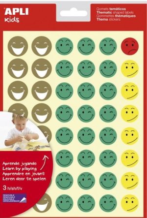 BOLSA HOJAS GOMETS CARAS 4 COLORES Y GESTOS